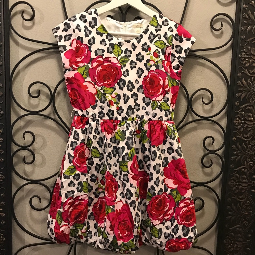 Floral and leopard print dress